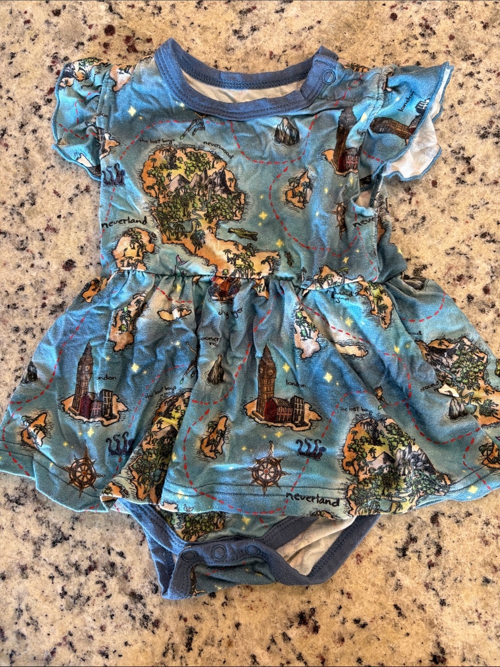 Neverland map flutter dress